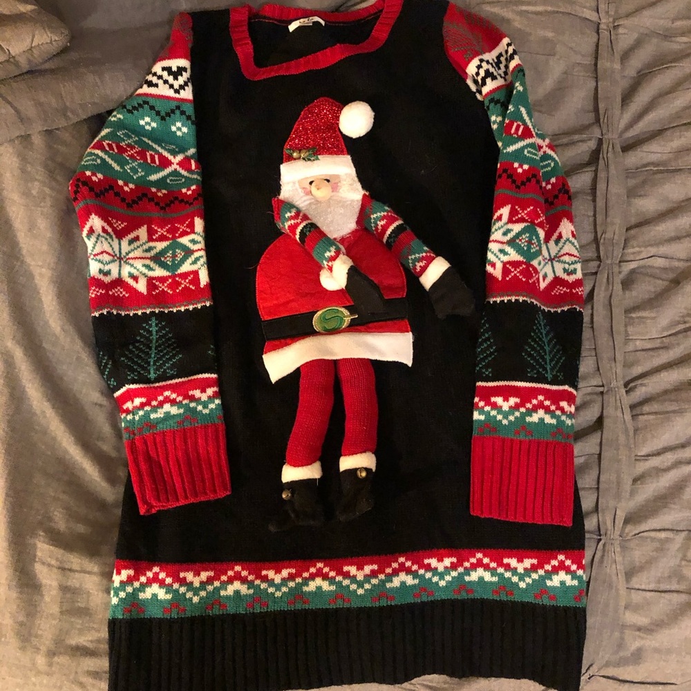 The cutest ugly Christmas sweater (3D Santa!)